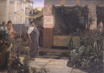 Alma-Tadema, Sir Lawrence The Flower Market (mk23) Norge oil painting art